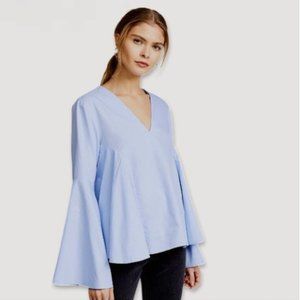 Endless Rose Light Blue Bell Sleeve Blouse